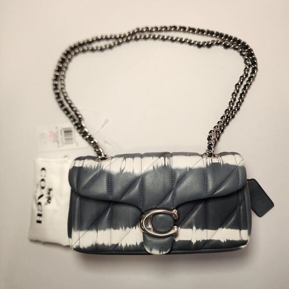 COACH CU080 Quilted Tabby Bag 20 Tie Dye Midnight Navy V2 - Picture 1 of 8